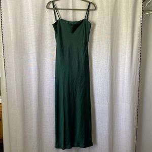 Emerald Cowl Neck Satin Slip Dress